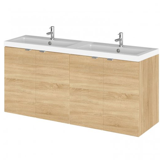 Read more about Fuji 120cm 4 doors wall vanity with basin 1 in natural oak