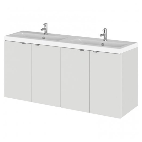 Fuji 120cm 4 Doors Wall Vanity With Basin 2 In Gloss Grey Mist