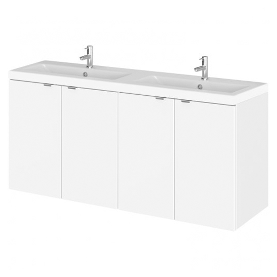 Read more about Fuji 120cm 4 doors wall vanity with basin 2 in gloss white