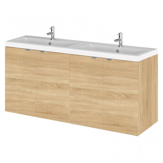 Read more about Fuji 120cm 4 doors wall vanity with basin 2 in natural oak