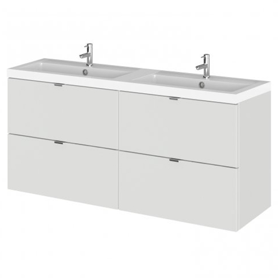 Product photograph of Fuji 120cm 4 Drawers Wall Vanity With Basin 1 In Grey Mist from Furniture in Fashion