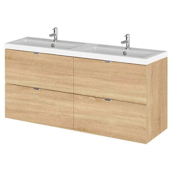 Read more about Fuji 120cm 4 drawers wall vanity with basin 1 in natural oak