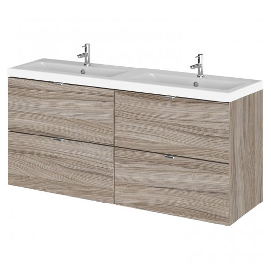 Fuji 120cm 4 Drawers Wall Vanity With Basin 2 In Driftwood
