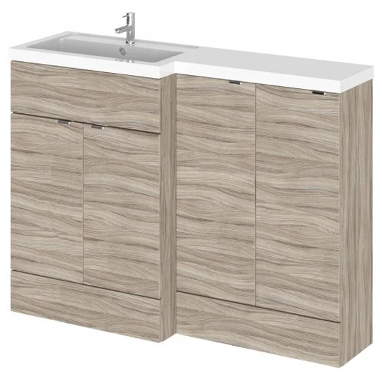 Fuji 120cm Left Handed Vanity With Base Unit In Driftwood