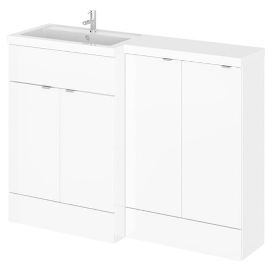 Fuji 120cm Left Handed Vanity With Base Unit In Gloss White