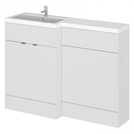Product photograph of Fuji 120cm Left Handed Vanity With L-shaped Basin In Grey Mist from Furniture in Fashion