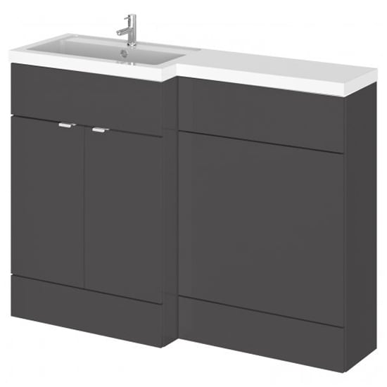 Fuji 120cm Left Handed Vanity With L-Shaped Basin In Grey
