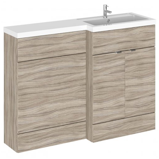 Fuji 120cm Right Handed Vanity With L-Shaped Basin In Driftwood