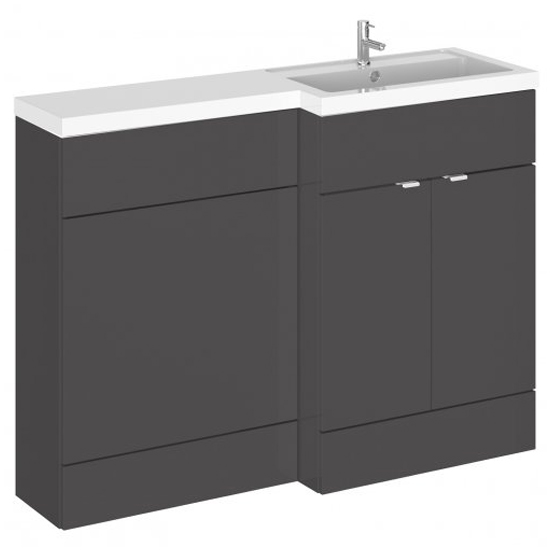 Fuji 120cm Right Handed Vanity With L-Shaped Basin In Grey