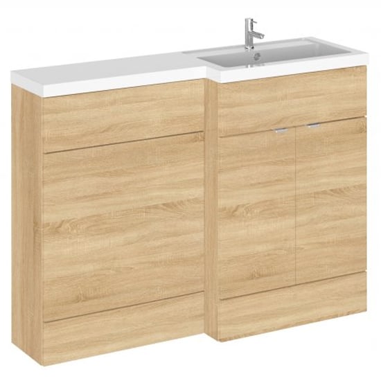 Fuji 120cm Right Handed Vanity With L-Shaped Basin In Oak