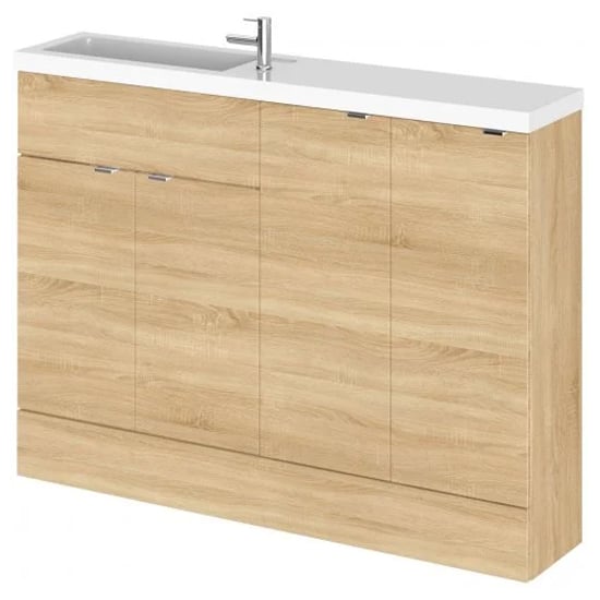Product photograph of Fuji 120cm Vanity Unit With Base Unit In Natural Oak from Furniture in Fashion