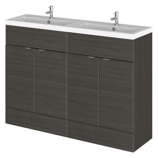 Product photograph of Fuji 120cm Vanity Unit With Polymarble Basin In Hacienda Black from Furniture in Fashion
