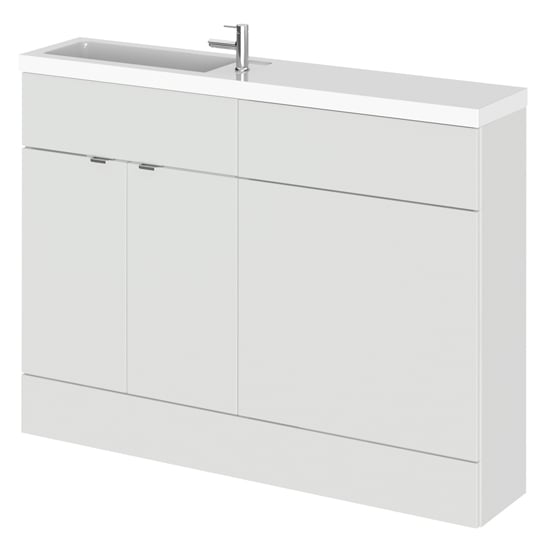Product photograph of Fuji 120cm Vanity Unit With Slimline Basin In Gloss Grey Mist from Furniture in Fashion