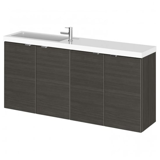 Product photograph of Fuji 120cm Wall Hung Vanity Unit With Basin In Hacienda Black from Furniture in Fashion