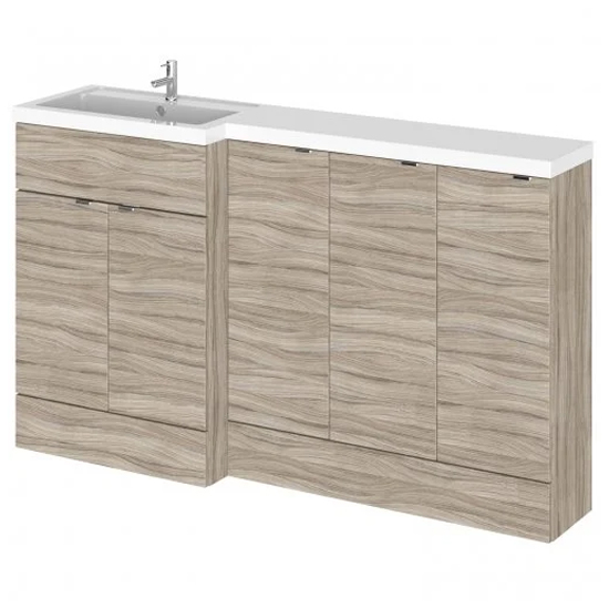 Fuji 150cm Left Handed Vanity With Base Unit In Driftwood_1