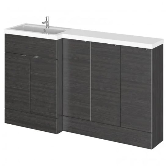 Read more about Fuji 150cm left handed vanity with base unit in hacienda black