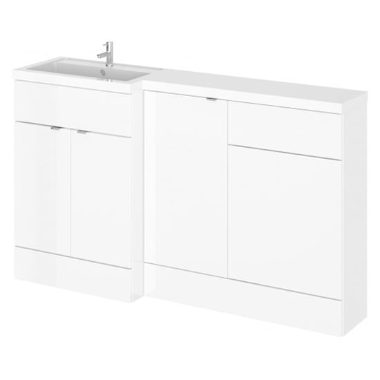 Fuji 150cm Left Handed Vanity With L-Shaped Basin In White_1