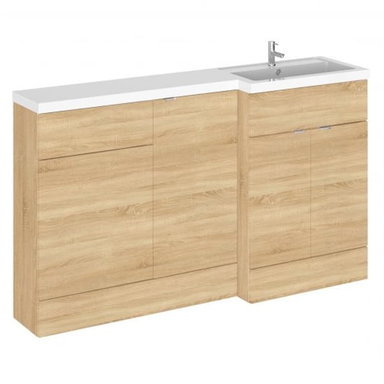 Fuji 150cm Right Handed Vanity With L-Shaped Basin In Oak