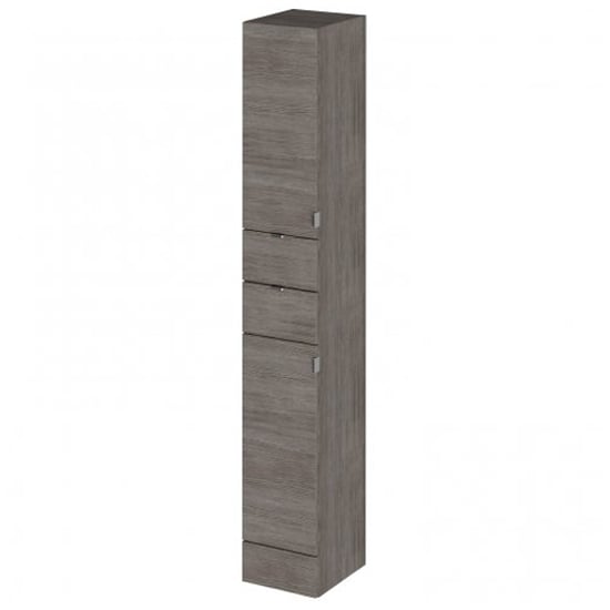 Read more about Fuji 30cm bathroom wall hung tall unit in brown grey avola