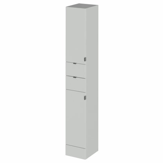 Read more about Fuji 30cm bathroom wall hung tall unit in gloss grey mist