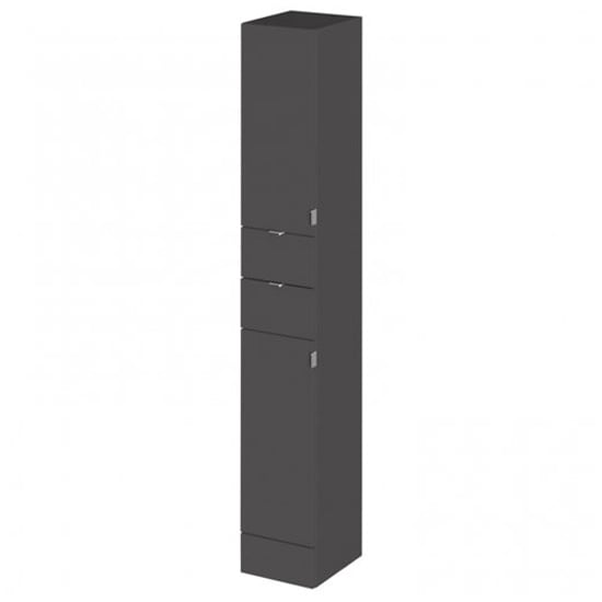 Product photograph of Fuji 30cm Bathroom Wall Hung Tall Unit In Gloss Grey from Furniture in Fashion