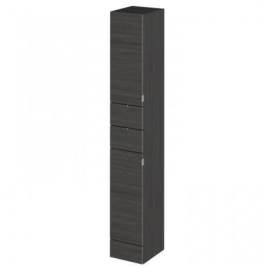 Product photograph of Fuji 30cm Bathroom Wall Hung Tall Unit In Hacienda Black from Furniture in Fashion