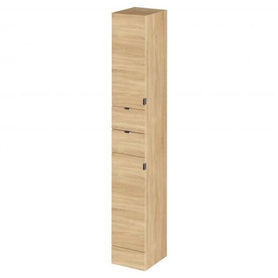 Product photograph of Fuji 30cm Bathroom Wall Hung Tall Unit In Natural Oak from Furniture in Fashion