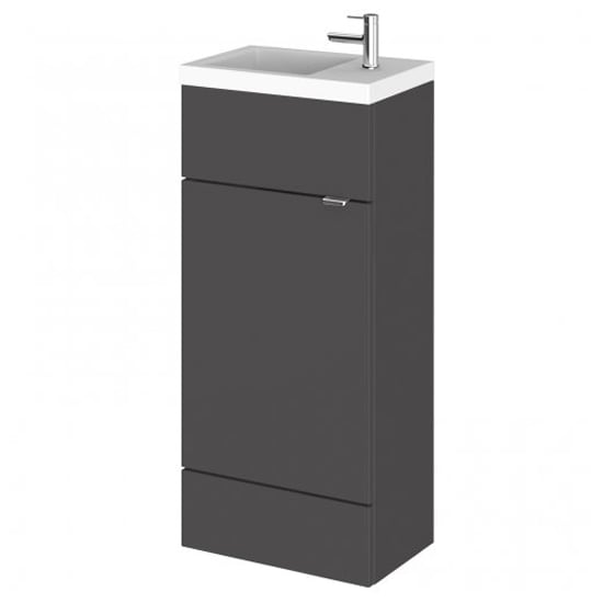 Product photograph of Fuji 40cm Vanity Unit With Slimline Basin In Gloss Grey from Furniture in Fashion