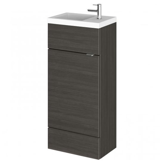 Product photograph of Fuji 40cm Vanity Unit With Slimline Basin In Hacienda Black from Furniture in Fashion