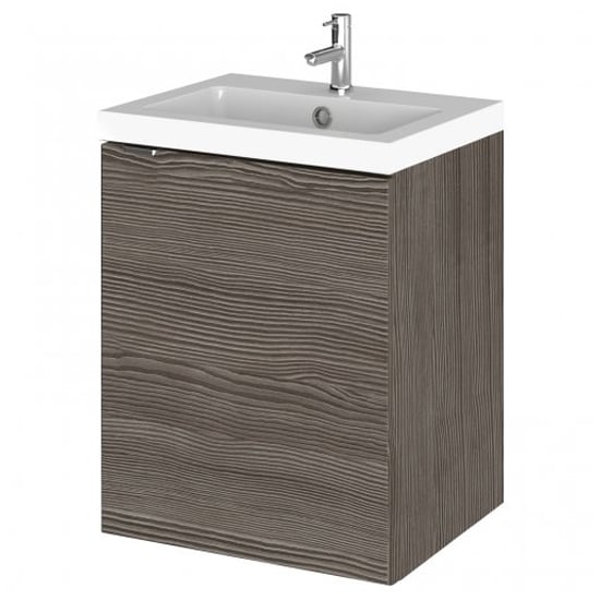 Read more about Fuji 40cm wall vanity with polymarble basin in brown grey avola