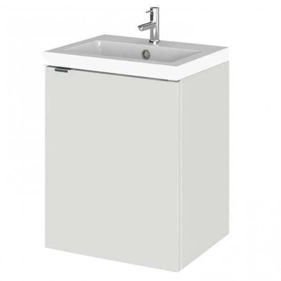 Product photograph of Fuji 40cm Wall Vanity With Polymarble Basin In Gloss Grey Mist from Furniture in Fashion