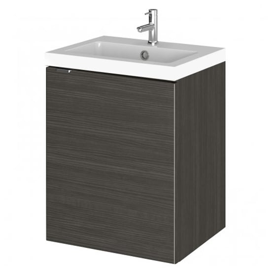 Read more about Fuji 40cm wall vanity with polymarble basin in hacienda black