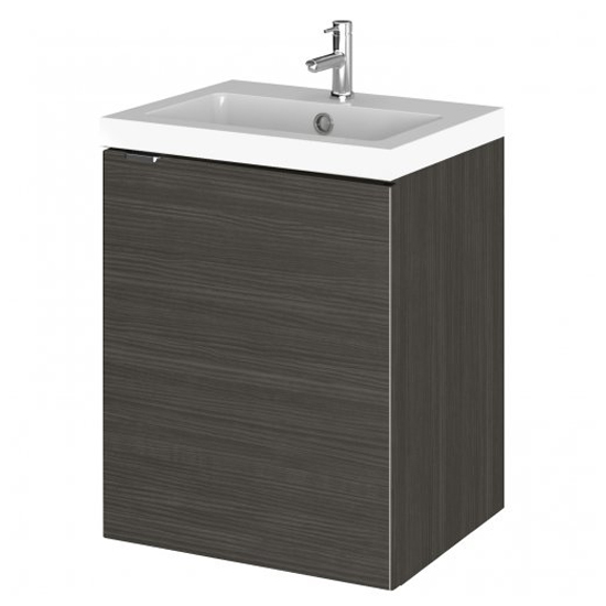 Fuji 40cm Wall Vanity With Polymarble Basin In Hacienda Black