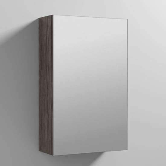 Fuji 45cm Mirrored Cabinet In Brown Grey Avola With 1 Door