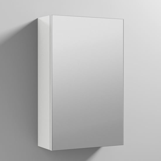Fuji 45cm Mirrored Cabinet In Gloss White With 1 Door
