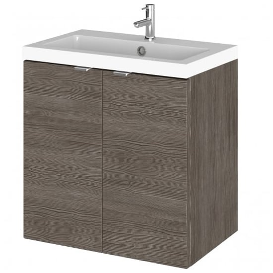 Fuji 50cm 2 Doors Wall Vanity With Basin 1 In Brown Grey Avola