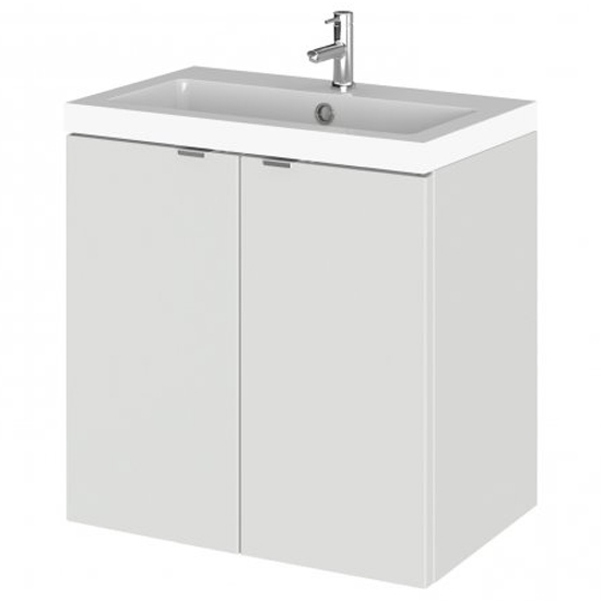 Read more about Fuji 50cm 2 doors wall vanity with basin 1 in gloss grey mist