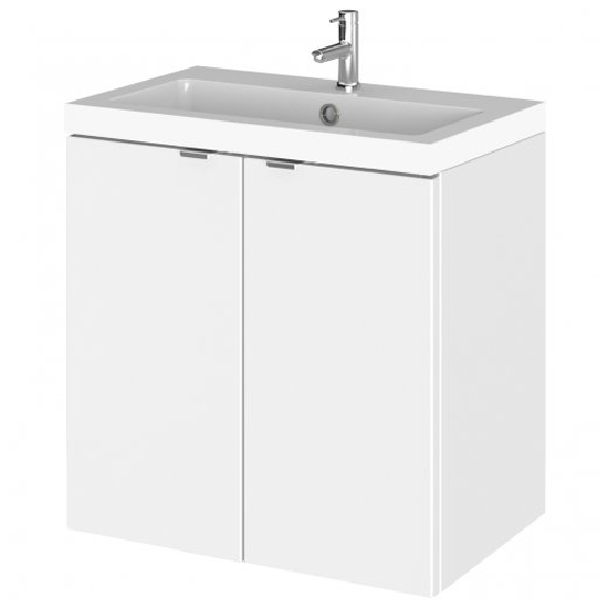 Fuji 50cm 2 Doors Wall Vanity With Basin 1 In Gloss White