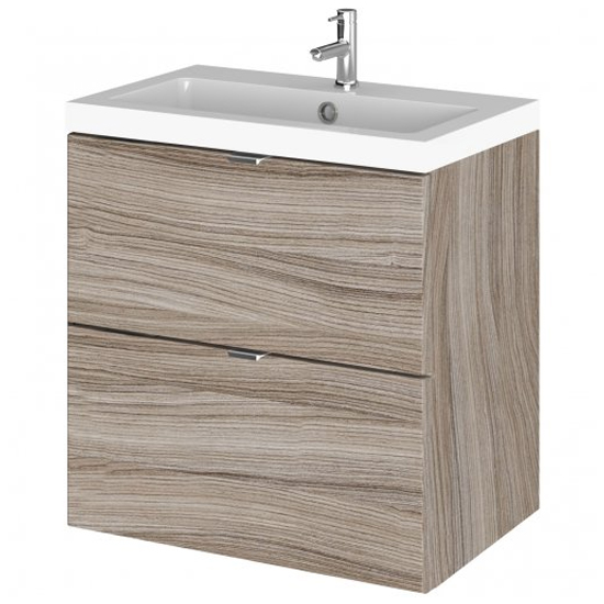 Read more about Fuji 50cm 2 drawers wall vanity with basin 1 in driftwood