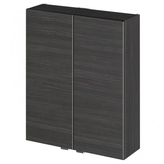 Product photograph of Fuji 50cm Bathroom Wall Unit In Hacienda Black With 2 Doors from Furniture in Fashion
