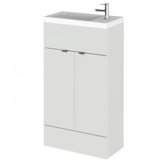 Read more about Fuji 50cm vanity unit with slimline basin in gloss grey mist
