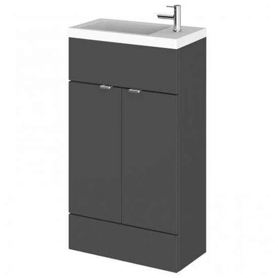 Read more about Fuji 50cm vanity unit with slimline basin in gloss grey