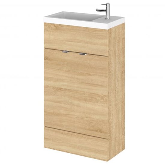 Read more about Fuji 50cm vanity unit with slimline basin in natural oak