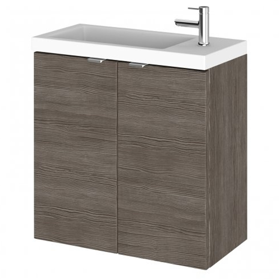 Fuji 50cm Wall Hung Vanity Unit With Basin In Brown Grey Avola