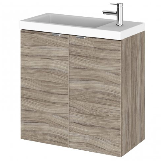 Fuji 50cm Wall Hung Vanity Unit With Basin In Driftwood