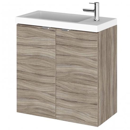 Read more about Fuji 50cm wall hung vanity unit with basin in driftwood