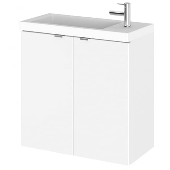 Read more about Fuji 50cm wall hung vanity unit with basin in gloss white
