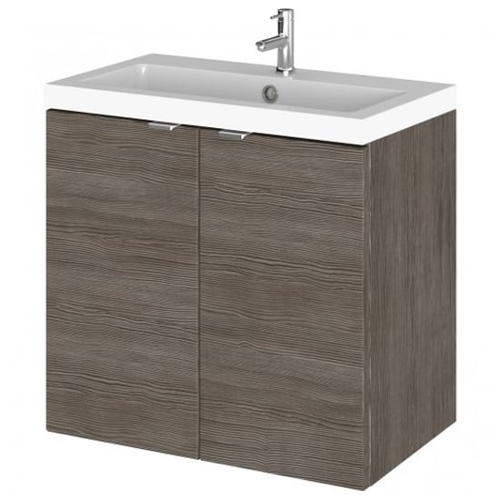 Product photograph of Fuji 60cm 2 Doors Wall Vanity With Basin 1 In Brown Grey Avola from Furniture in Fashion