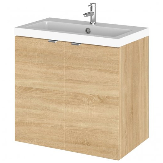 Read more about Fuji 60cm 2 doors wall vanity with basin 1 in natural oak