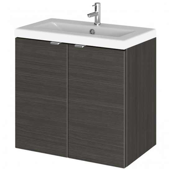 Fuji 60cm 2 Doors Wall Vanity With Basin 2 In Hacienda Black